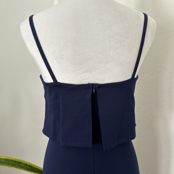 Soprano Popover Midi Body-Con Dress Sleeveless Midnight Navy Blue Size Medium - Picture 8 of 10